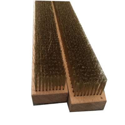 High temperature resistant brush seal row brush cement brick machine wood handle steel wire brush