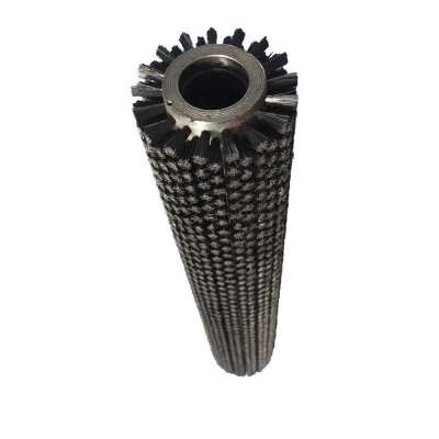 factory sale black aluminum alloy shaft  nylon bristle cylinder brush roller for  cleaning  and polishing