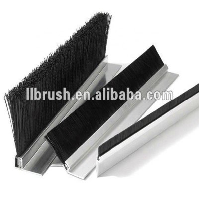 Industrial Iron Backing Stainless Steel Wire Strip Brushes For Cleaning Door And Windows And Escalator