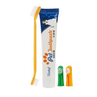 HQP-MR10 HongQiang Finger Puppy Oral Cleaning Toothpaste Tooth Brush Set, Medium Large Pet Dog Tooth Paste Brush Set