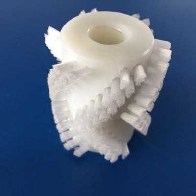 white pp  bristle cylinder  mini rotary brush roller  for cleaning machine