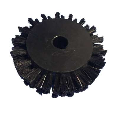 polyacetal pom holder black horse hair rotary wheel brush for machine equipment    cylinder horse hair disc brush roller