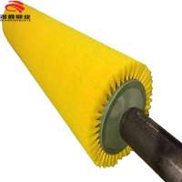 Vegetable washing machine brush roller / yellow corrugated wire brush roller