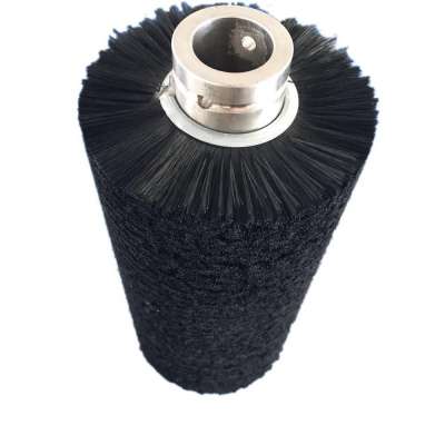 LIULIN factory black nylon bristle Spring brush  with stainless steel shaft for cleaning Solar photovoltaic panel